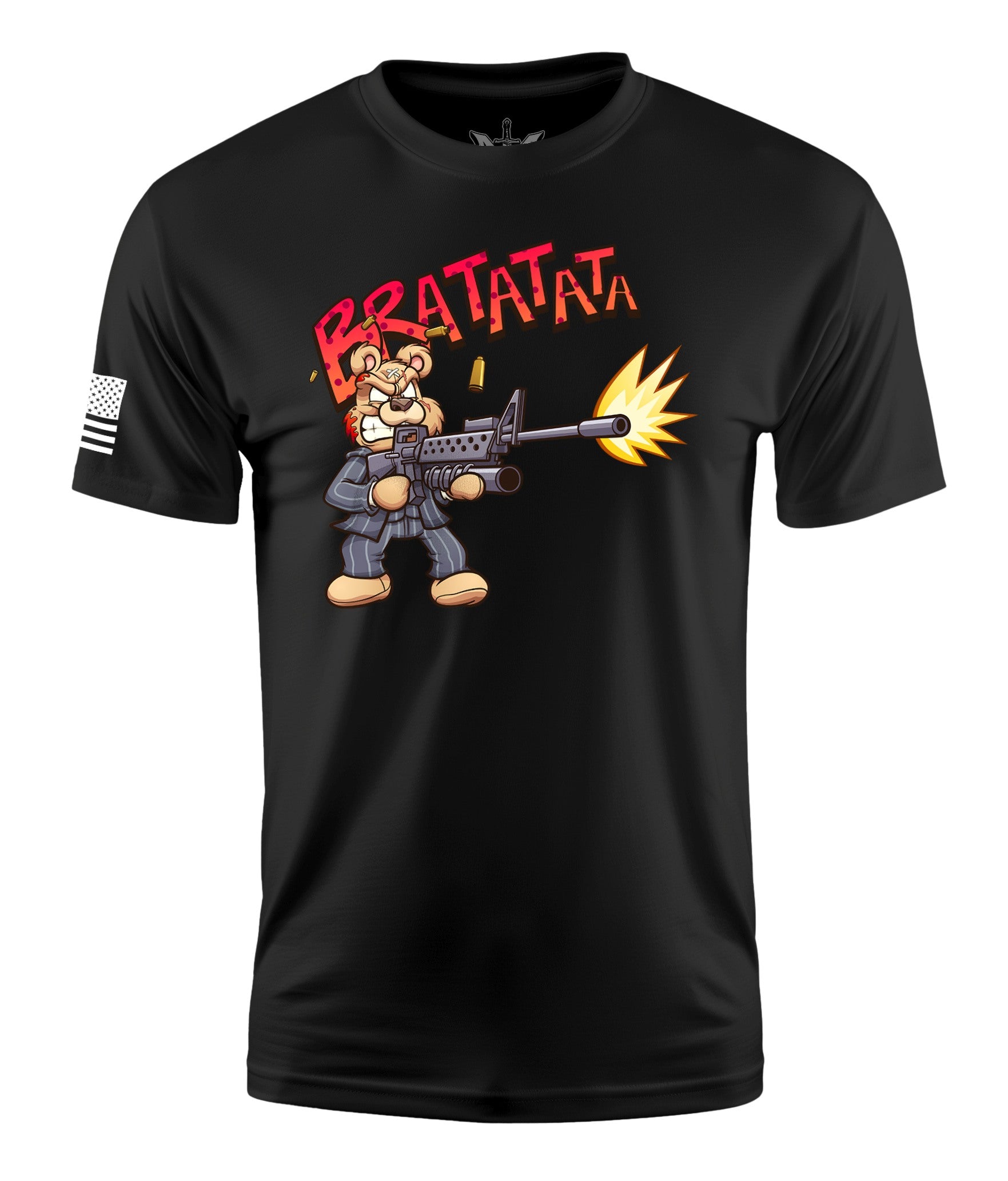 Bear Shooting Short Sleeve Shirt Apparel and Accessories Black Cotton
