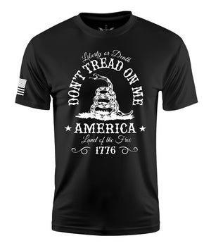 Don't Tread On Me Liberty Or Death Short Sleeve Shirt Apparel and Accessories Black Cotton