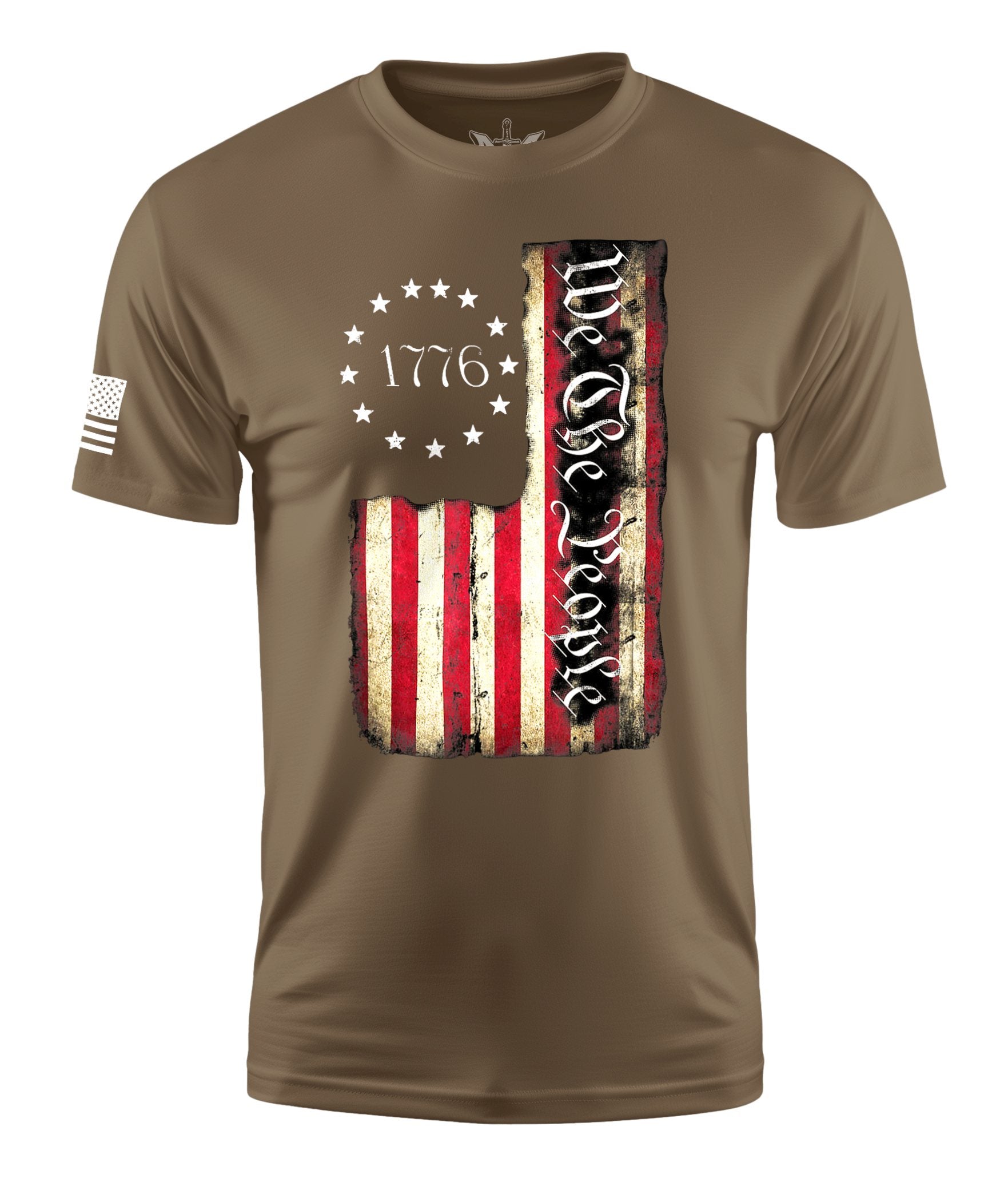 We The People Flag 1776 Betsy Color Short Sleeve Shirt Apparel and Accessories Tan Cotton